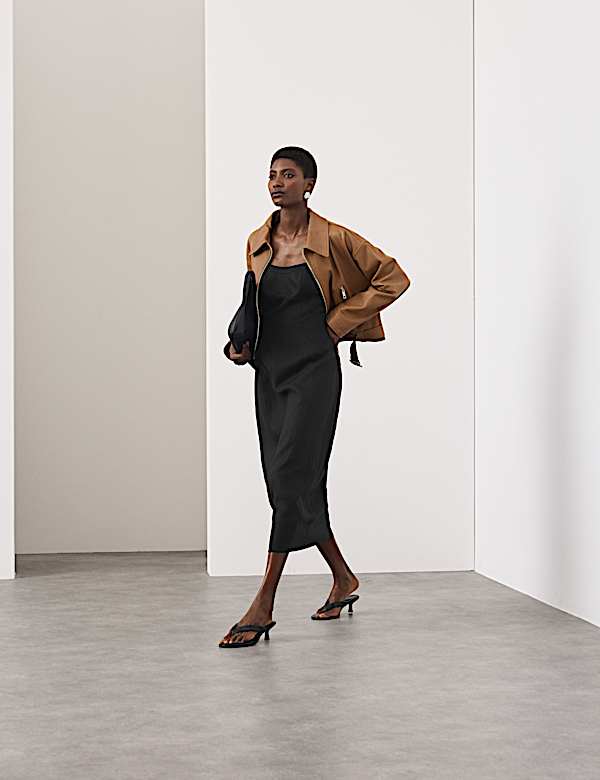 Pure Linen Structured Waisted Dress - IS