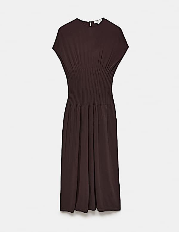 Maxi-jurk van jersey met paspeldetail - BE