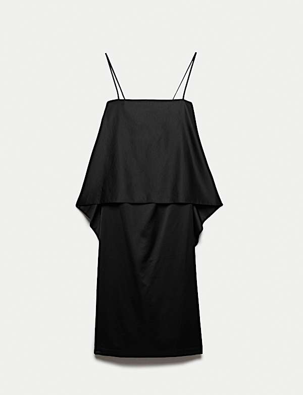 Drapiertes Midaxi-Tr&auml;gerkleid aus Satin mit hohem Lyocellanteil - DE