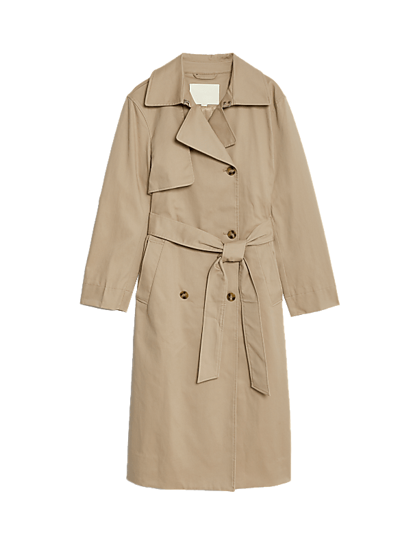 Buy Cotton Rich Belted Longline Trench Coat at Marks & Spencer