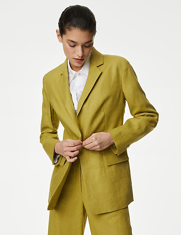 Pure Irish Linen Single Breasted Blazer - CA