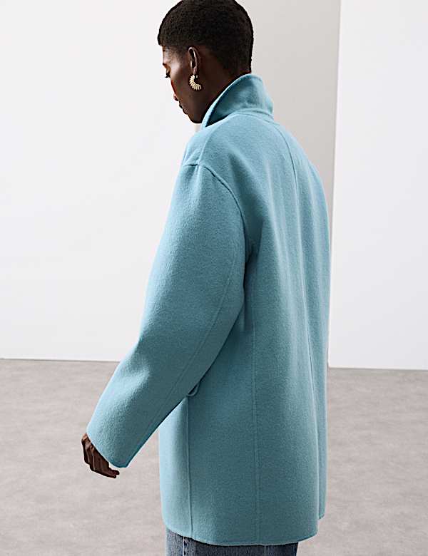 Wool Blend Single Breasted Blazer - CN