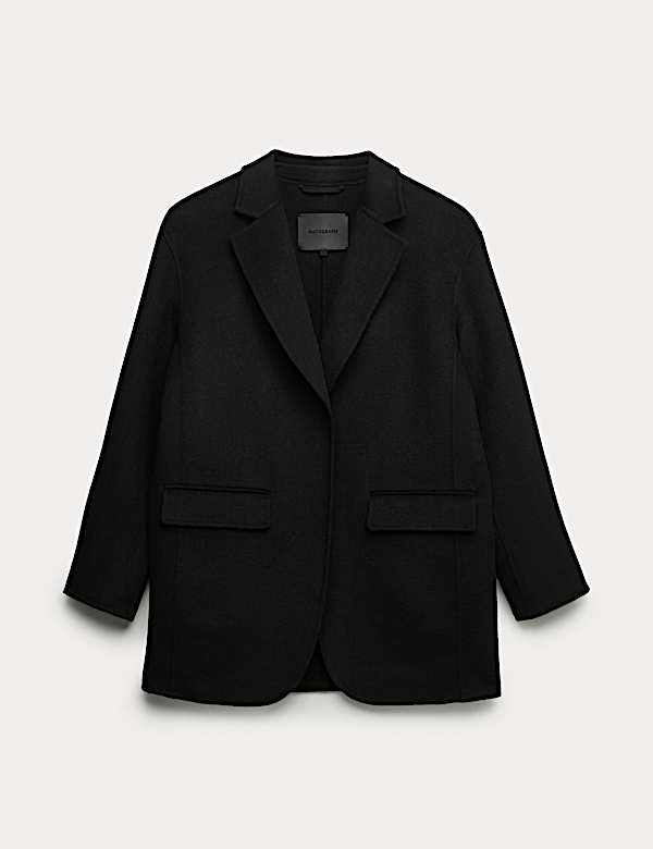 Wool Blend Single Breasted Blazer - SE