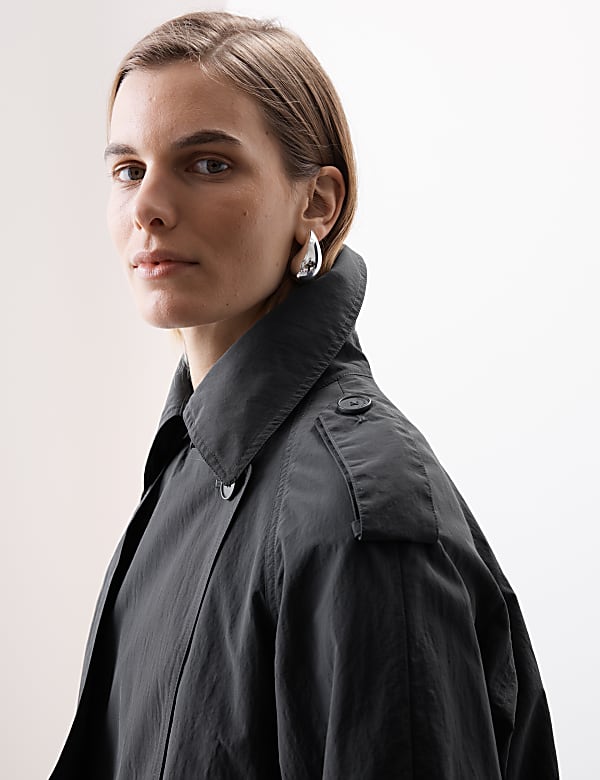 Technical Showerproof Longline Trench Coat - NO