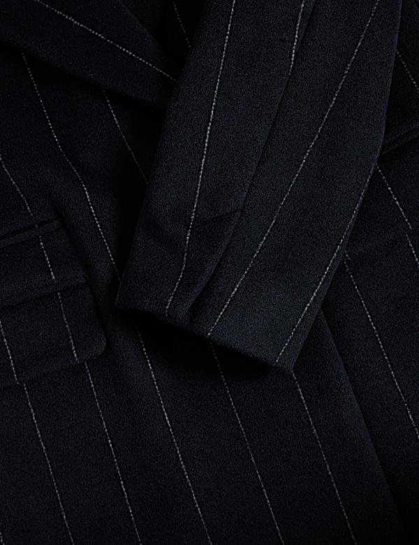 Wool Rich Double Breasted Longline Coat - CN