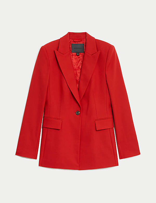 Tailored Single Breasted Blazer with Wool - HU