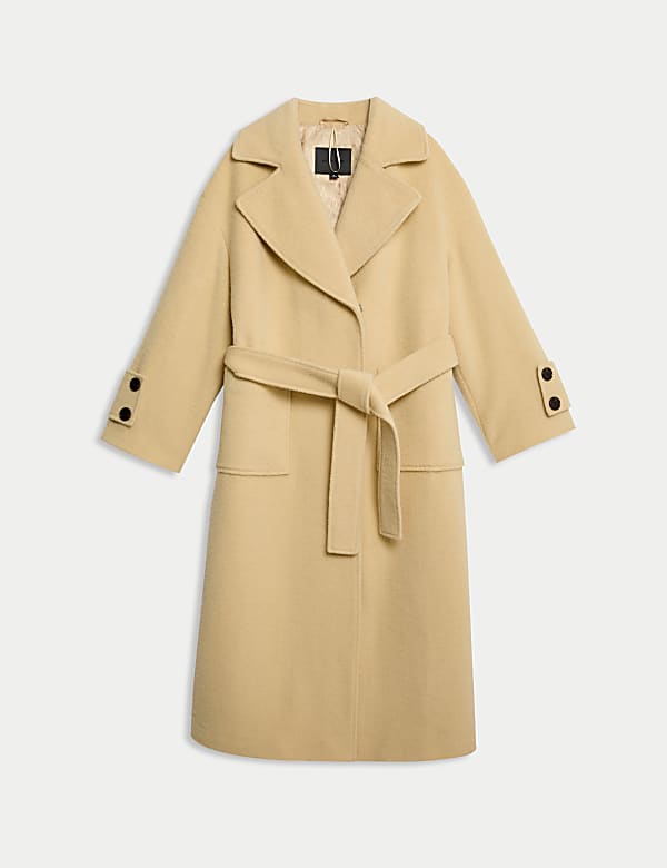 Wool Rich Belted Longline Wrap Coat