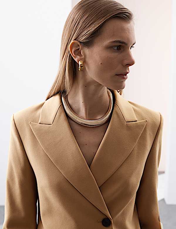 Cropped Blazer With Wool - HK