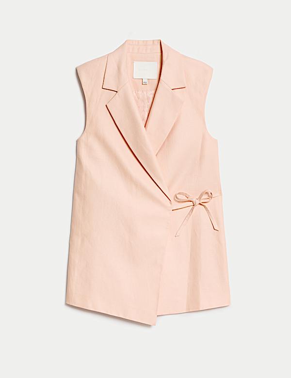 Linen Blend Tie Fastening Waistcoat - PL