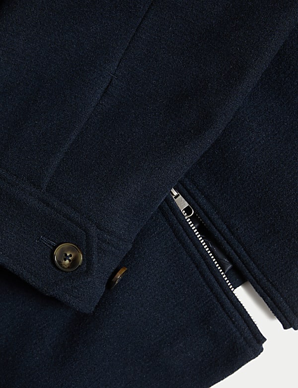 Wool Blend Cropped Pea Coat - IT