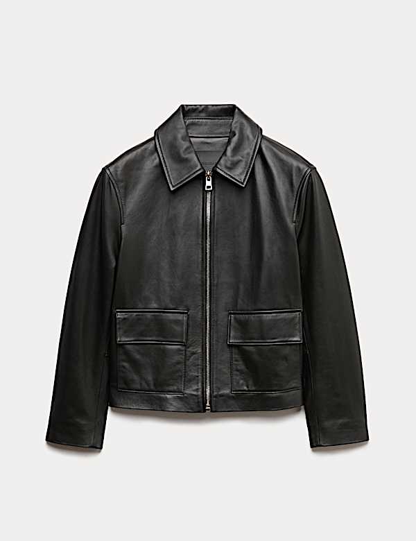 Zuiver leren truckerjack - NL