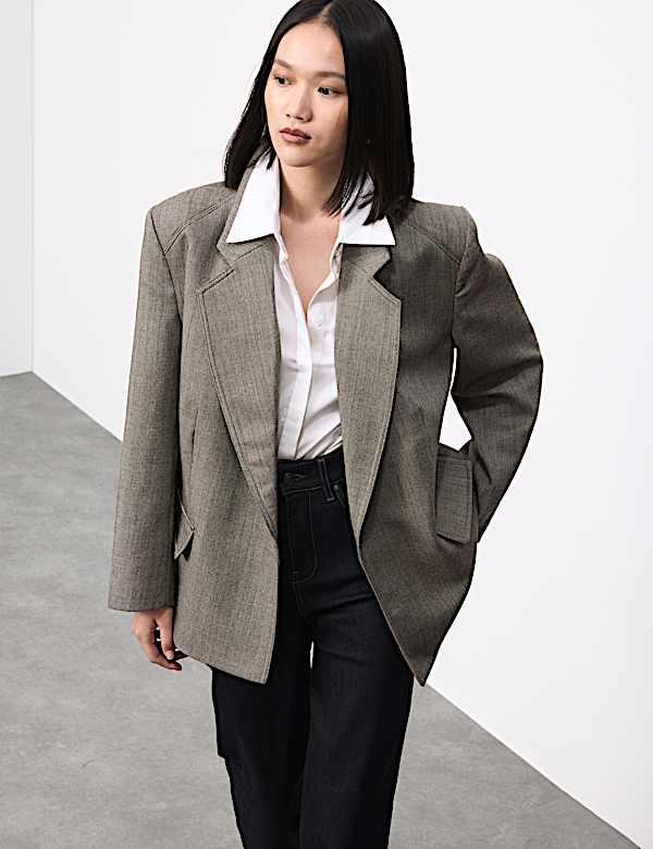 בלייזר מצמר טהור בגזרה נינוחה - IL