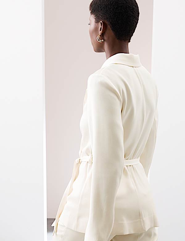 Twill Belted Blazer - GR