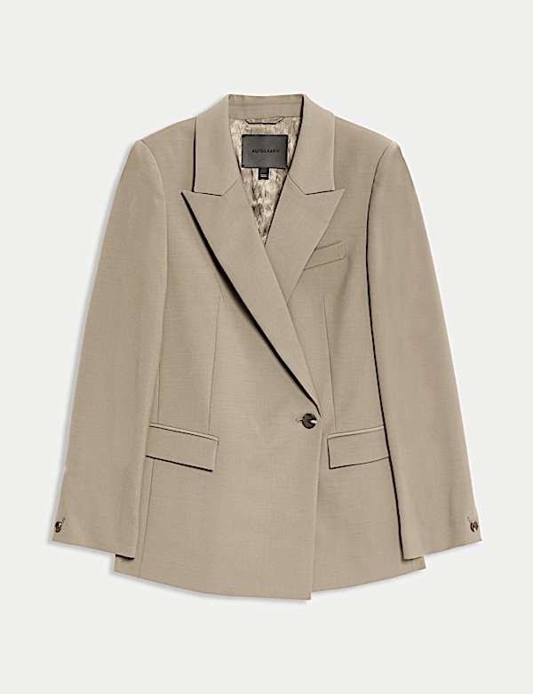 בלייזר מתערובת צמר עם רכיסת כפתורים כפולה - IL