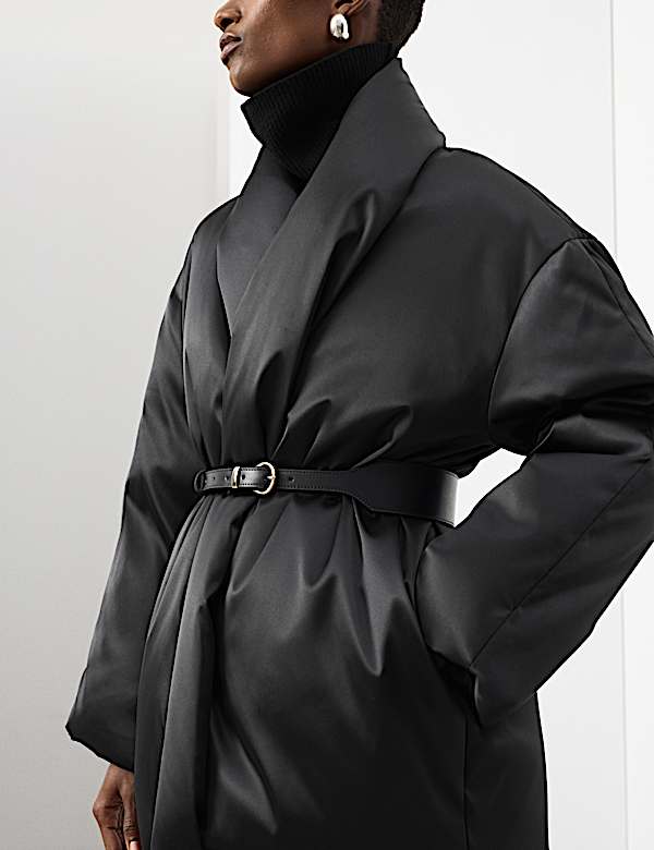 Manteau molletonné en satin - BE