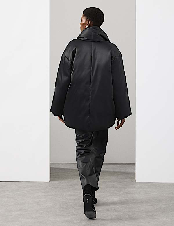 Manteau molletonné en satin - BE