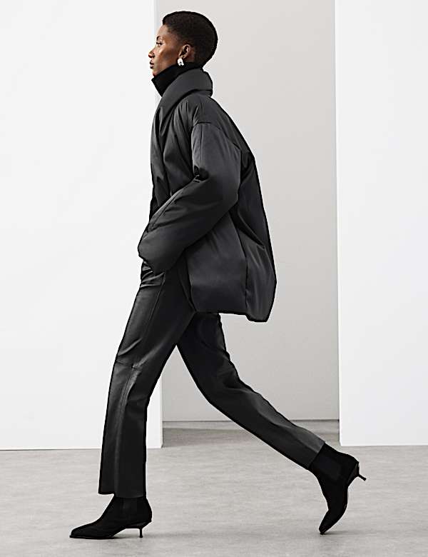 Manteau molletonné en satin - BE