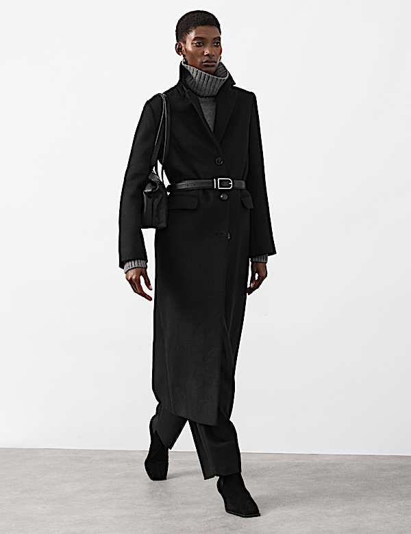 Wool Blend Longline Tailored Coat - JP
