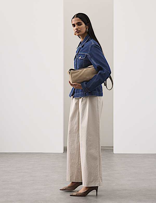 ז'קט ג'ינס עם מותניים הדוקים - IL