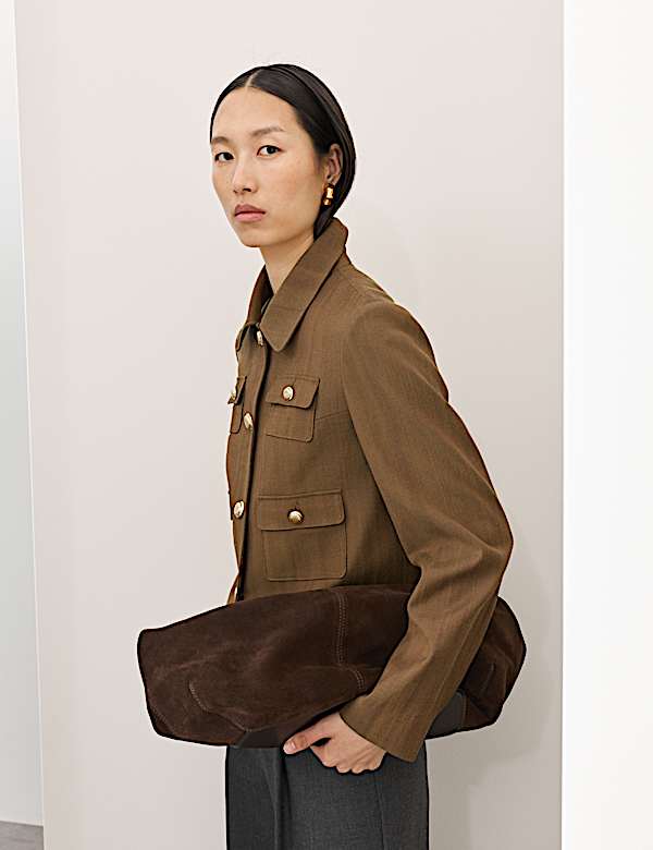 Kort jasje van katoenmix en keperstof - BE