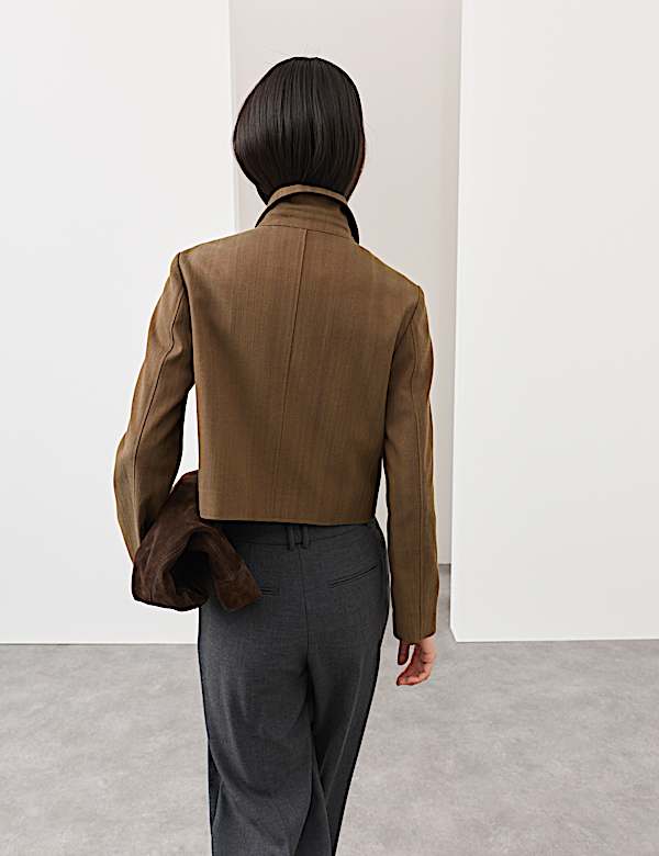 Kort jasje van katoenmix en keperstof - BE