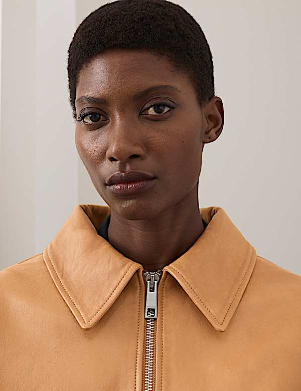 Leather Belted Biker Jacket - RS
