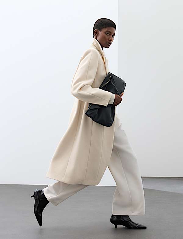 Wool Blend Longline Tailored Coat - AU