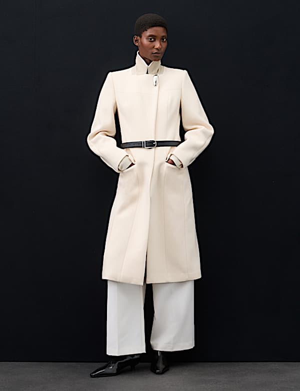 Wool Blend Longline Tailored Coat - AU
