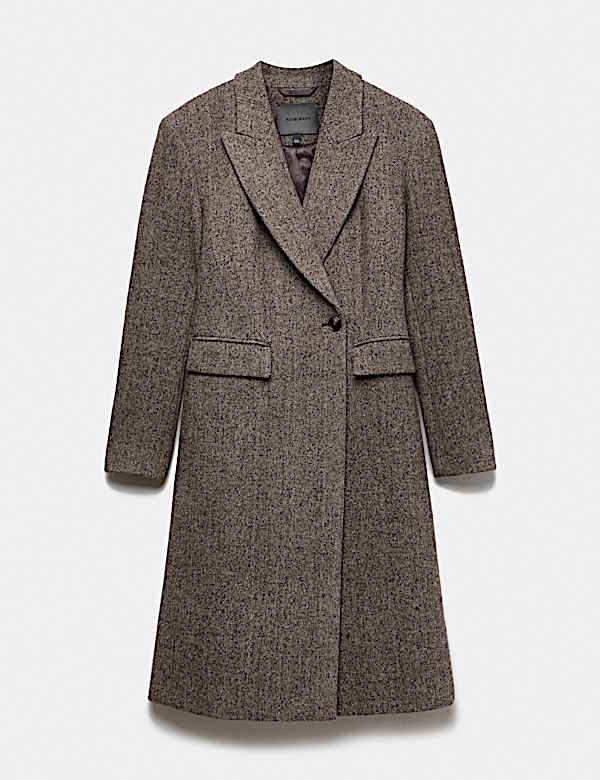 Wool Rich Herringbone Tailored Coat - KR