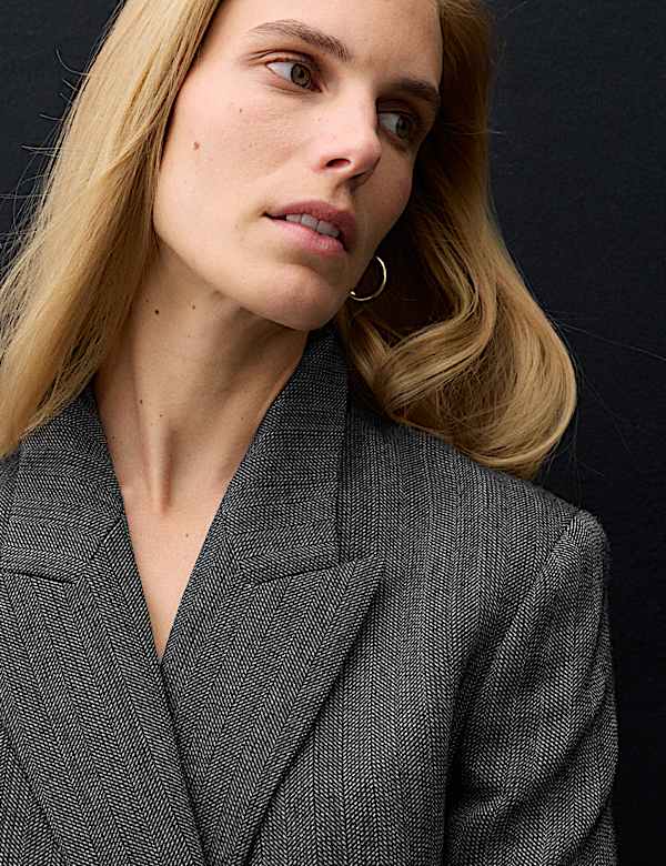 Pure Wool Single Breasted Waisted Blazer - UA