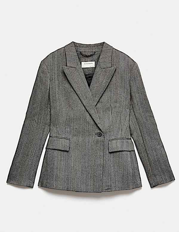 Pure Wool Single Breasted Waisted Blazer - UA