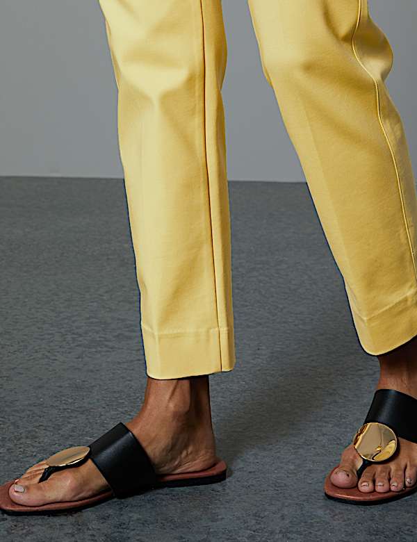 Cotton Rich Slim Leg Ankle Grazer Trousers