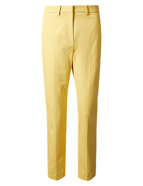 Cotton Rich Slim Leg Ankle Grazer Trousers