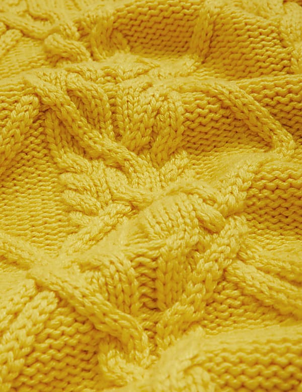 Wool Rich Cable Knit Crew Neck Jumper