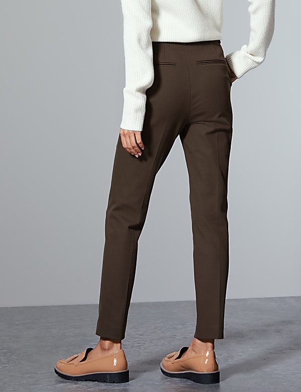 Cotton Slim Fit Ankle Grazer Trousers