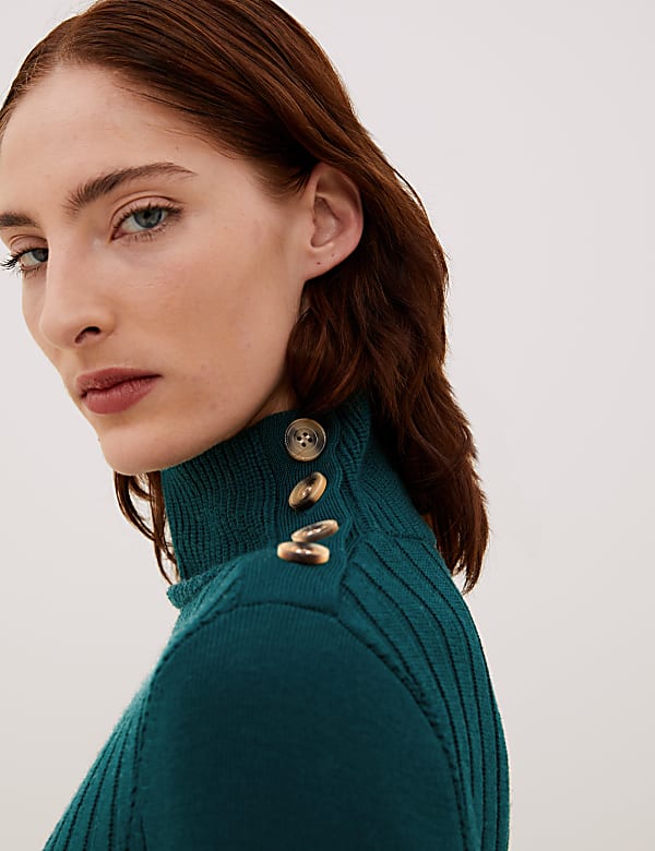 Pure Merino Wool Funnel Neck Jumper