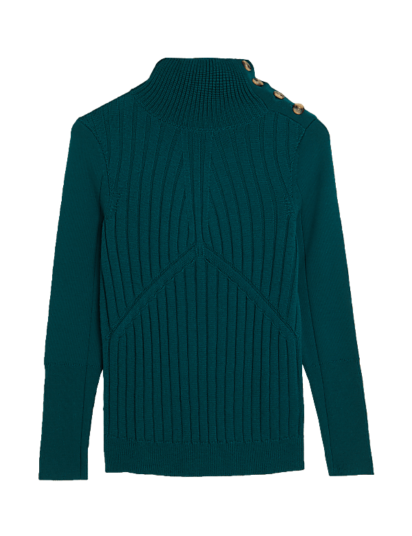 Pure Merino Wool Funnel Neck Jumper