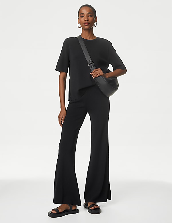 M&s wide leg pull on trousers cheap