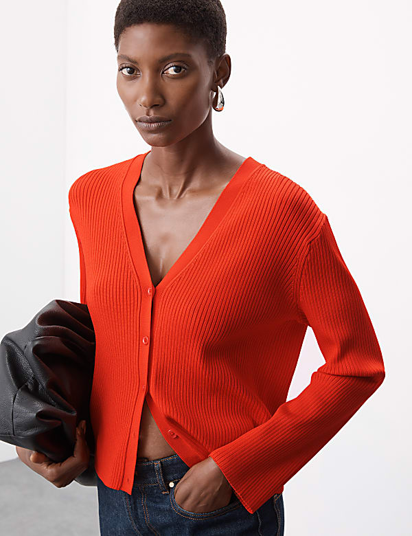 Textured Button Front Cardigan