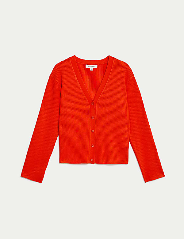 Textured Button Front Cardigan ORANGE Cardigans M S NL