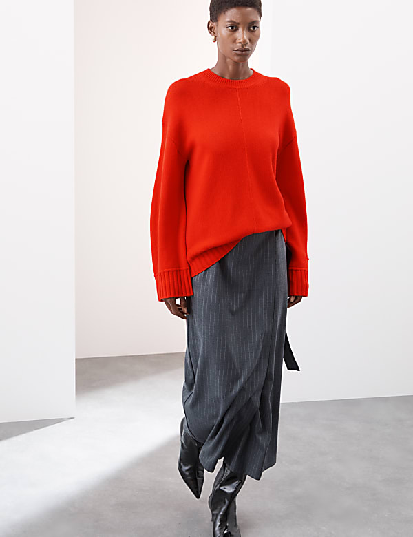 Merino Wool Rich Jumper With Cashmere ORANGE Jumpers M S HK