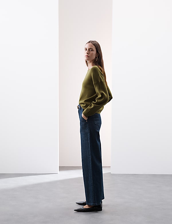 Crew Neck Blouson Sleeve Jumper - LT