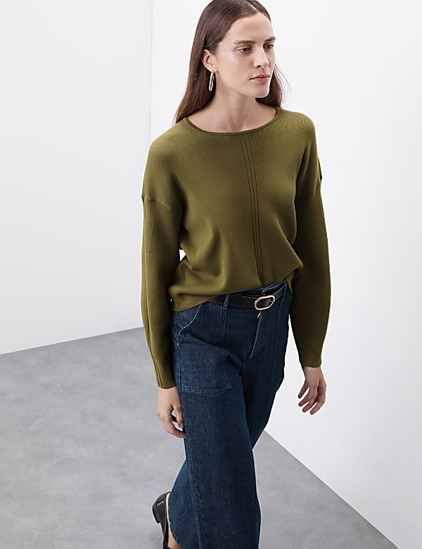 Crew Neck Blouson Sleeve Jumper - LT