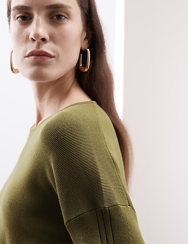 Crew Neck Blouson Sleeve Jumper - LT