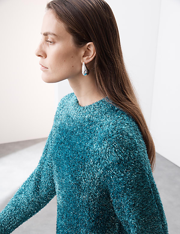 Jersey de escote cerrado con espumillón - US