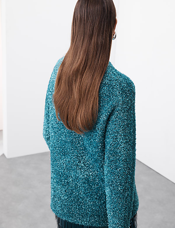 Jersey de escote cerrado con espumillón - US