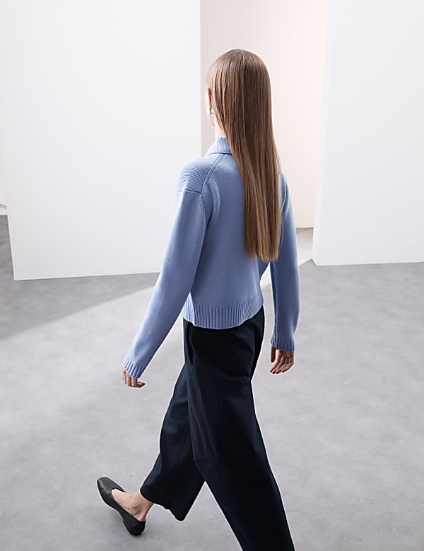 Gebreid kort jasje van zuivere merinowol - BE