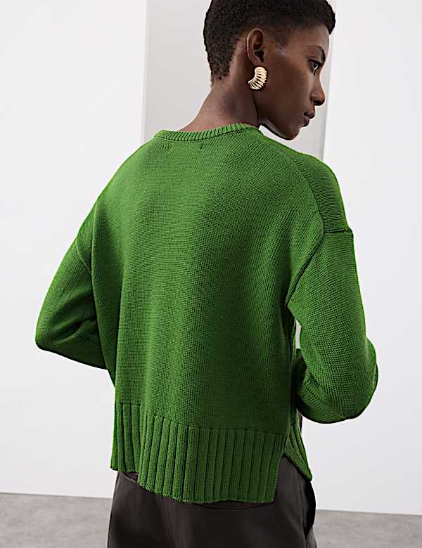 Pure Merino Wool Ribbed Crew Neck Jumper - NZ