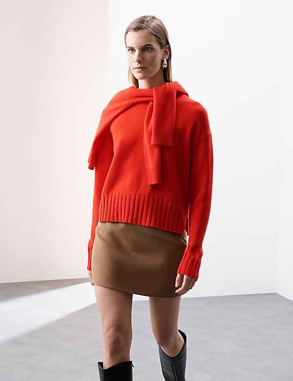 Pure Merino Wool Ribbed Crew Neck Jumper - MY