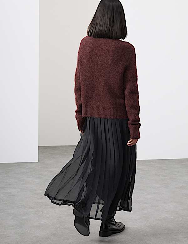 סוודר עשיר בצמר אלפקה עם רוכסן - IL